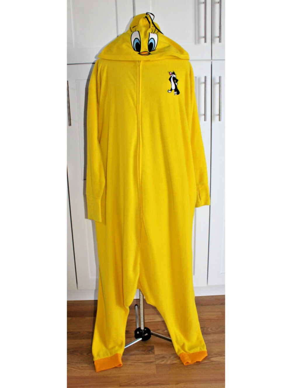 Looney Tunes Tweety Bird Costume Fleece Pajamas Sylvester Adult One Size